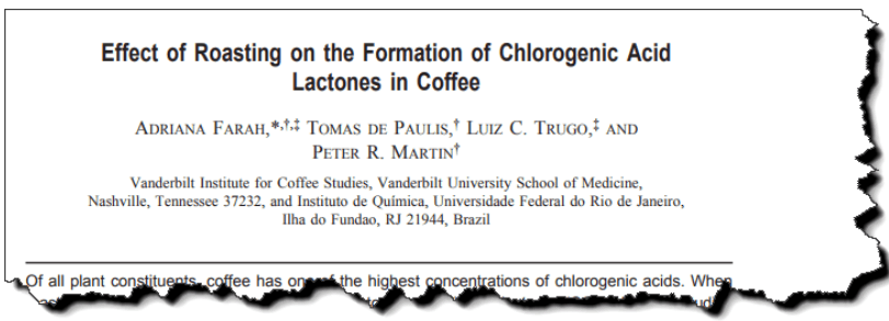 Effect of roasting on the formation of chlorogenic acid lactones in coffee.