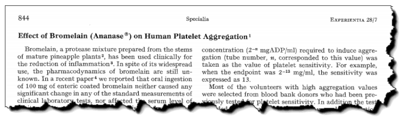Effect of bromelain on human platelet aggregation