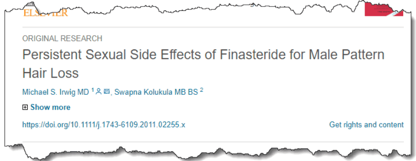 Persistent Sexual Side Effects of Finasteride for Male Pattern Hair Loss