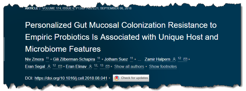 Personalized Gut Mucosal Colonization Resistance to Empiric Probiotics Is Associated with Unique Host and Microbiome Features