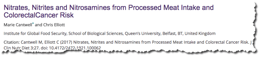 Nitrates, nitrites and nitrosamines from processed meat intake and colorectal cancer risk