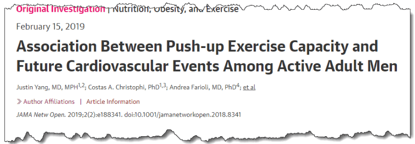 Association Between Push-up Exercise Capacity and Future Cardiovascular Events Among Active Adult Men