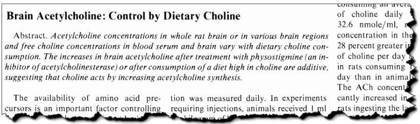 Brain acetylcholine: control by dietary choline.