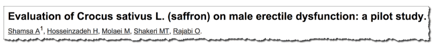 Evaluation of Crocus sativus L. (saffron) on male erectile dysfunction: A pilot study