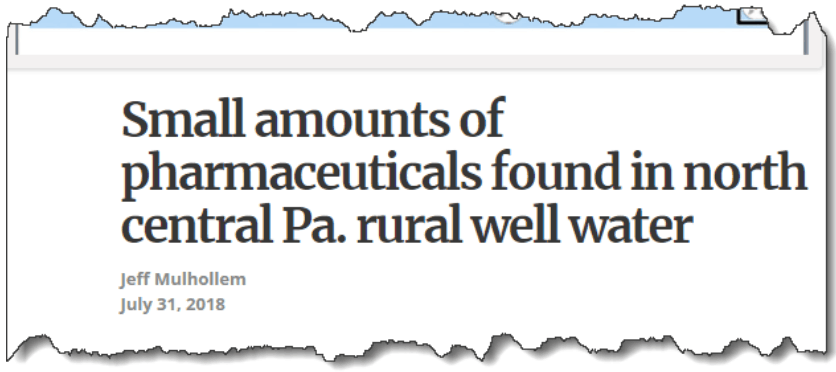 Small amounts of pharmaceuticals found in north central Pa. rural well water