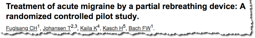 Treatment of acute migraine by a partial rebreathing device: A randomized controlled pilot study.