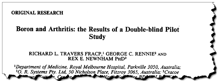 Boron and Arthritis: The Results of a Double-blind Pilot Study.