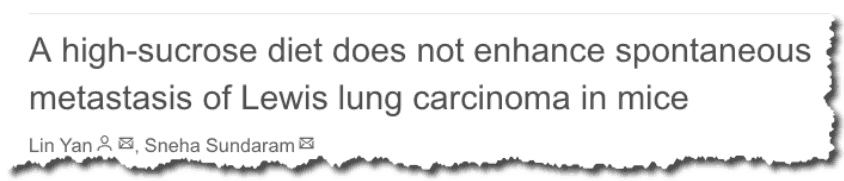 A high-sucrose diet does not enhance spontaneous metastasis of Lewis lung carcinoma in mice